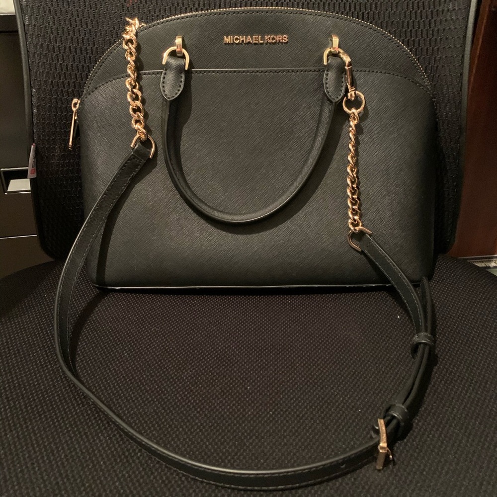 Michael Kors Black/Gold Satchel Purse w/Strap